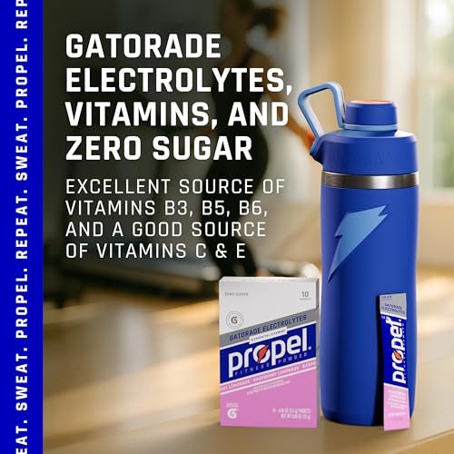 Propel Electrolyte Enhanced Water Drink Mix Powder Packets, Raspberry Lemonade, Zero Calorie & Zero Sugar Hydration with E...