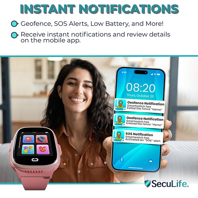 Kids Watch with GPS Tracker, Two-Way Calling, Tracking & SOS Alerts - Back to School Kids Smart Watches for Girls with Geo-Fencing, School Mode, Water Resistant, Long Battery Life & Parental Controls