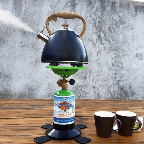 Flame King YSN1LBB Propane Base for 1LB and 1/2LB Propane Canisters for Safety and Stability