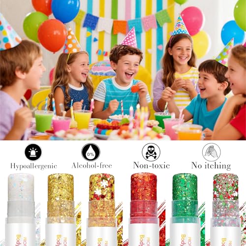 Hair Glitter Stick, Perfect Sparkling Theme Day Neon Outfit Singer Concert Music Rave Festival Party Christmas Accessories...