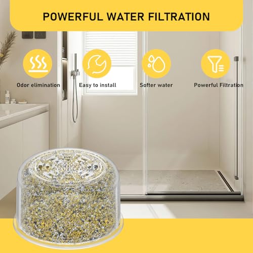 2 Pack Shower Head Filter Replacement Cartridge Compatible with All Canopy Fixed & Handheld Filtered Shower Head, Shower F...