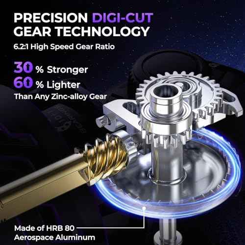 KastKing Royale Legend Pro Spinning Fishing Reel, Lightweight Yet Powerful, Digi-Cut Aluminum Gear, Aerodynamic Reel Rotor, 6.2:1 Gear Ratio, 25LBs Max Drag, TPE Handle Knobs, Unique Celestial Color