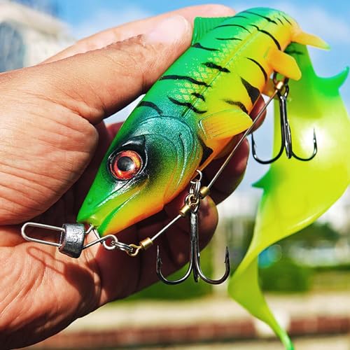 3 Pieces Fishing Stinger Hooks, S/M/L Sizes with 5g20g Weights for Rubber Fish