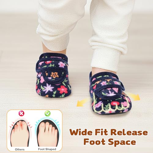 LeIsfIt Toddler Slippers Boys Girls House Shoes Soft Warm Kids House Slippers Slip on Cozy Bedroom Sock Shoes Non-slip Ind...