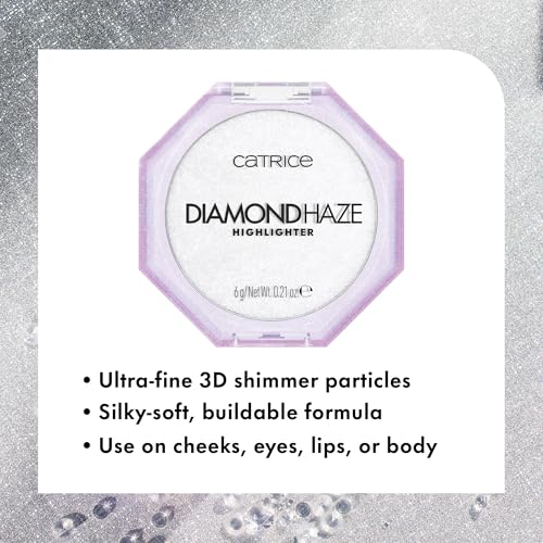 Catrice | Diamond Haze Highlighter (010 Gimme Glitter) | Stunning 3D Shimmer Effect for Face & Body | Silky, Buildable Glo...