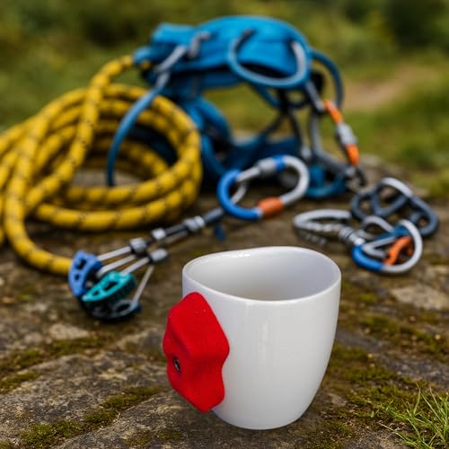 Dubbs Hardware Rock Climbing Mug – Train your grip while having a cup of coffee. Ceramic and with real climbing holds, pop...