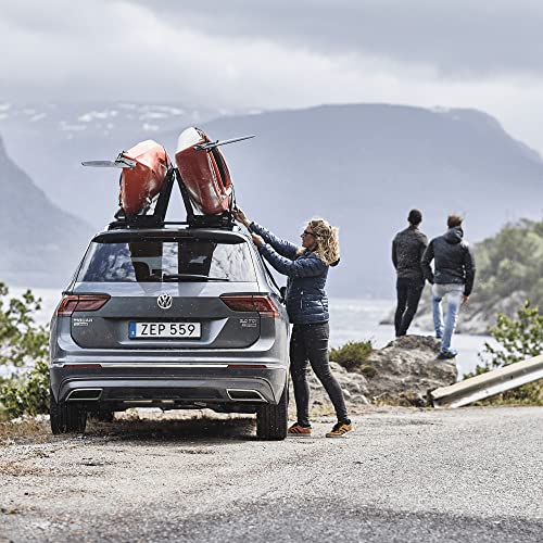 Thule Hull-a-Port Aero Rooftop Kayak Rack - Carries 1 Kayak - Anti-Theft Design - Foldable Design - Rubber Padding mountin...