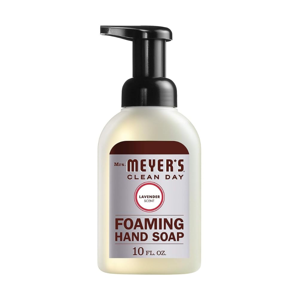 MRS. MEYER'S CLEAN DAY Foaming Hand Soap 4 Scent Variety Pack, 1 Rain Water, 1 Lavender, 1 Lemon Verbena, 1 Watermelon, 10 OZ Ea