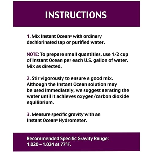 Instant Ocean Sea Salt 50 Gallons, For Marine Aquariums, Fast Dissolving