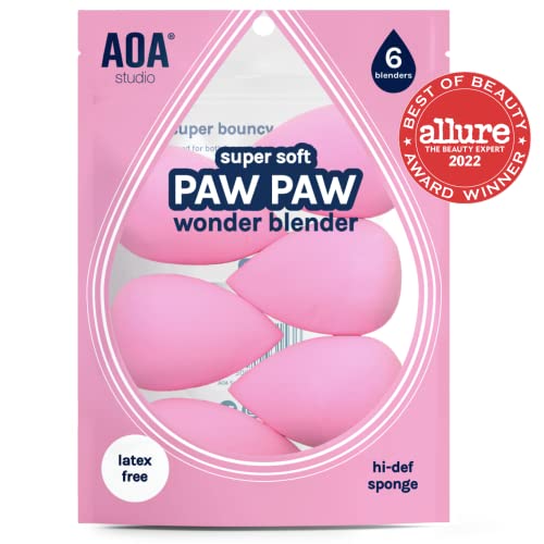 AOA Studio Collection makeup Sponge Set Latex Free and High-definition Set of 6 makeup Wonder blender For Powder Cream and...