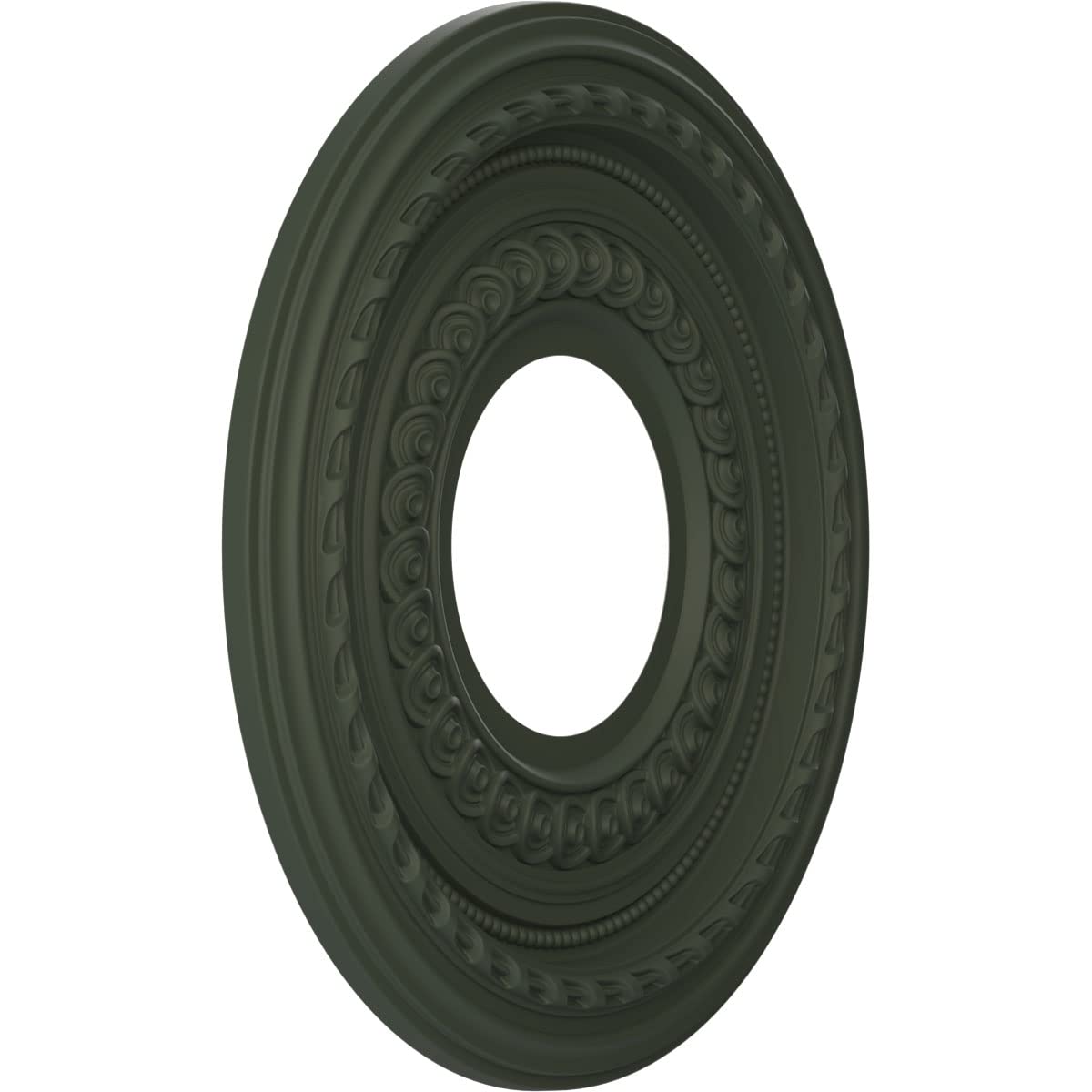 Ekena Millwork 10Od X 3 1/2Id X 3/4P Cole Thermoformed Pvc Ceiling Medallion (Fits Canopies Up To 4 1/4), Ultracover Satin Hunt