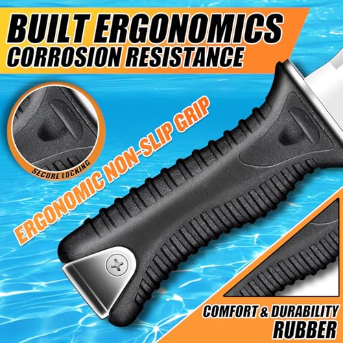 DRAGON RIOT Dive Knife with Sheath & Leg Straps Saltwater, Ultra Sharp Diving Knife with Knife Holster, Double Edged Scuba...