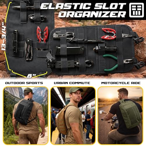 DBTAC Compact 9L Tactical Sling Bag with Removable Elastic Organizer Panel, Everyday Carry Shoulder Pack for EDC Tools, Fi...