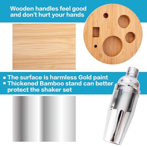 JNWINOG 8-Pcs Cocktail Shaker Set Bartender Kit | Bar Set Drink Mixer Set with Ice Bucket and All Bar Accessory Tools: Mar...
