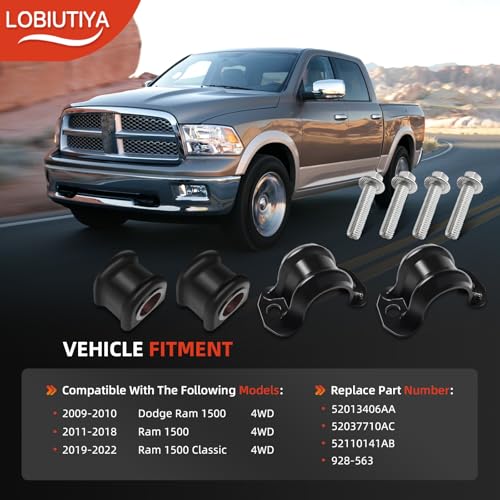 LOBIUTIYA 52110141AB 928-563 Front Stabilizer Sway Bar Brackets with Bushings Kit, Suspension Replacement Fits for Dodge R...