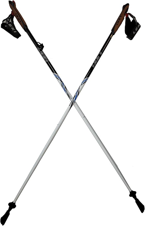 LEKI Nordic Walking Amero Carbon Series Walking Poles White/Black 115cm