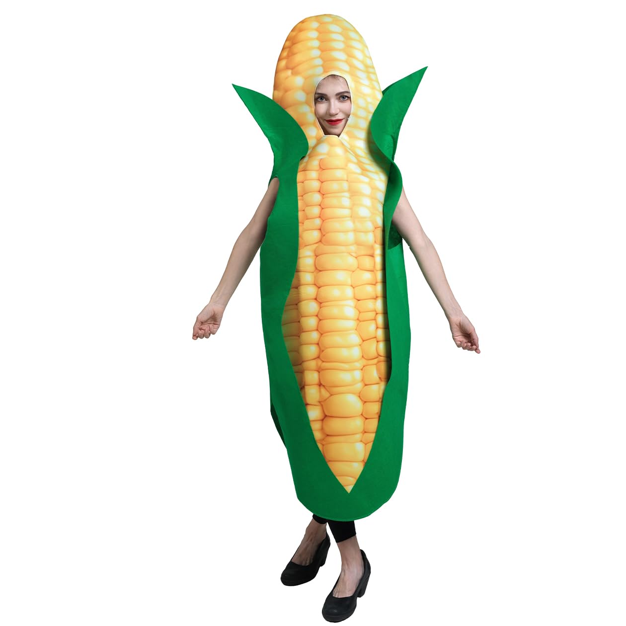 DSplay Unisex Adult Corn Costume Cosplay Fun Food Crops Corn Tunic Cosplay Halloween Costumes Adults