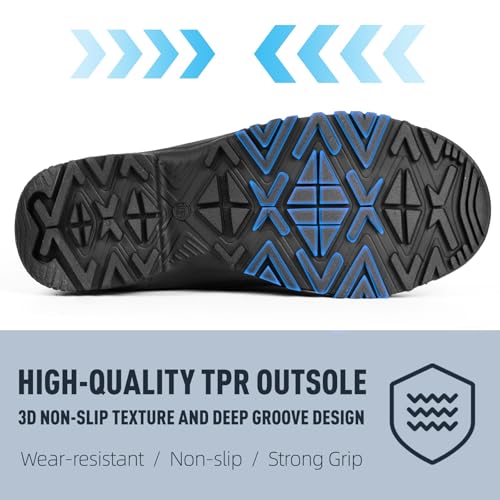 Furuian Winter Steel Toe Boots for Men Waterproof Safety Work Boots for Men Insulated Winter Snow Boot Mens Non Slip Hikin...