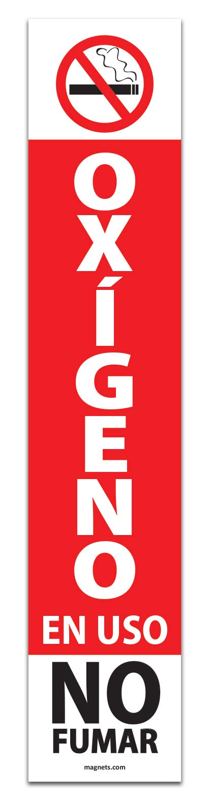 20 Pack - Oxygen in Use Magnetic Sign Spanish (20 Pack) | Indoor No Smoking Warning for Home and Healthcare Setting | Made in the USA