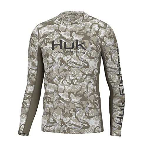 HUK Mens Icon X Pattern Long Sleeve Shirt, Performance Fishing Shirt