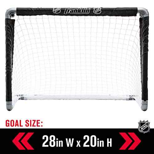 Franklin Sports NHL Kids Mini Hockey Goal Set - (2) Mini + Knee Hockey Goals, (4) Youth Sticks, (2) Goalie Sticks + (4) Foam Balls - Knee + Mini Hockey Set