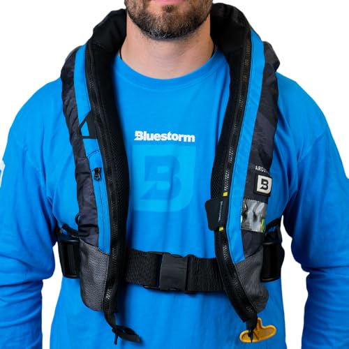 BLUESTORM Arcus 40 Automatic Inflatable PFD Life Jacket for Adults w/Manual Ripcord | US Coast Guard (USCG) Approved Life ...
