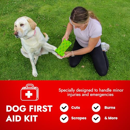 PetVet Medic Cat & Dog First Aid Kit - Dog Emergency Kit, Health Supplies & Wound Care -with Thermometer, Bandages for Wou...