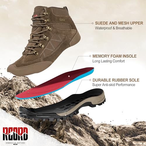 R CORD Hiking Boots Women Waterproof Ankle Support Womens Hiking Boots Backpacking Boots Breathable Non-slip Durable Boots...