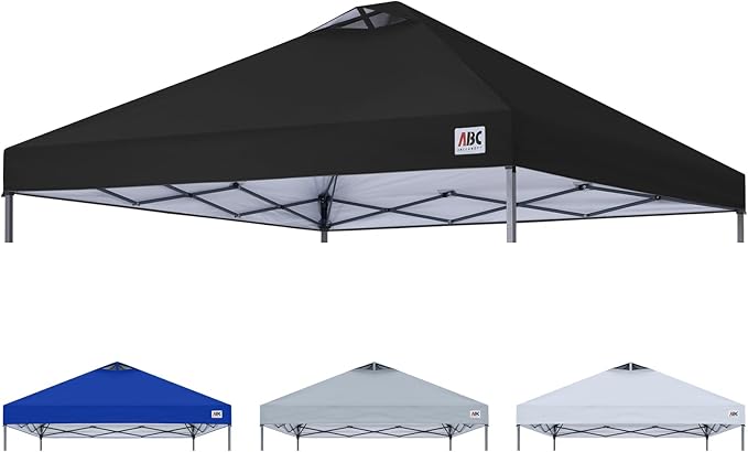 ABCCANOPY Replacement Canopy Top for Easy Pop up Canopy Tent 10x10, Black