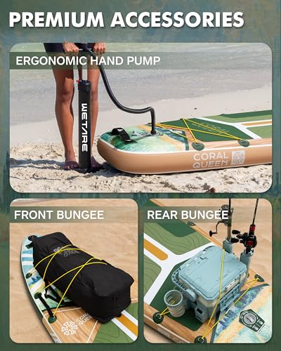 WETARE 11'6"x35" Inflatable Paddle Board, 450lbs Extra Wide Stand Up Sup Board for Adults, Blow Up Paddleboard Kayak Non-S...