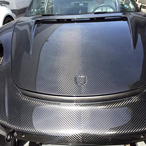 DIYAH 5D High Gloss Black Carbon Fiber Vinyl 12" x 60" / 1 FT x 5 FT Bubble Free Air Release Car Wrap Film Automotive DIY ...