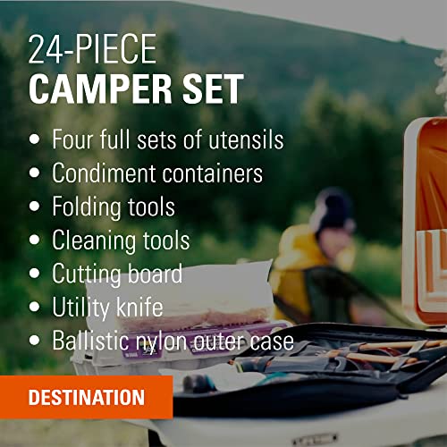 GSI Outdoors Destination Kitchen Set 24?Piece, Full Camp Kitchen Kit, Cutlery for Persons, Pivot Tools, Spice Shakers & Carry Travel Case