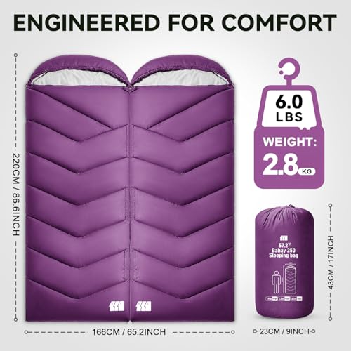TANSTRIDER Sleeping Bags for Adults Cold Weather & Warm,Backpacking Camping Sleeping Bag for Tall Girls Boys,Lightweight,C...