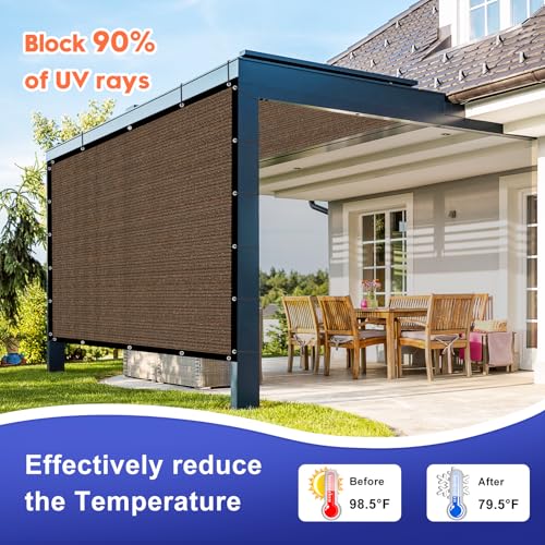 Sunocity 8'X 16' 90% Sun Shade Cloth Outdoor Patio Mocha Pergola Shades Cover Privacy Screen UV Block Porch Screens Canopy...