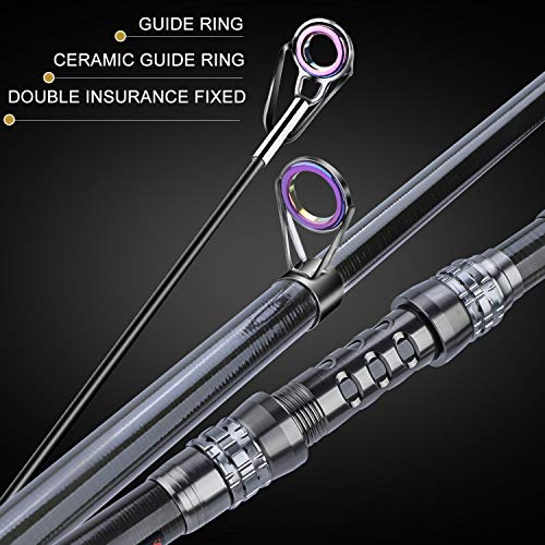 Sougayilang Telescopic Fishing Rod Reel Combos with Carbon Fiber Fishing Pole Spinning Reels and Fishing Accessories