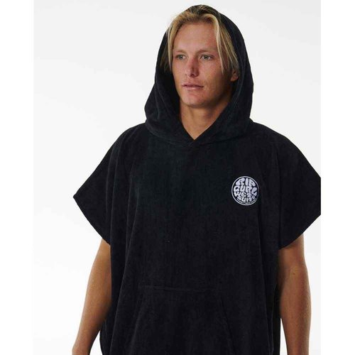 Rip Curl Logo Hooded Beach Towel - Black