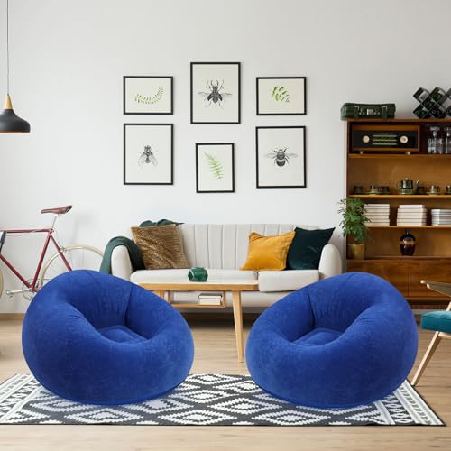Realspring Inflatable Bean Bag Chairs Outdoor Blow up Camping Chairs Inflatable Lazy Sofa Folding Portable Bean Bag Lounge...