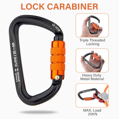 TRSMIMA Steel Wire Core Flipline - 8ft Fall Protection Arborist Climbing Tree Arborist 1/2" Galvanized Steel Cable Lanyard...