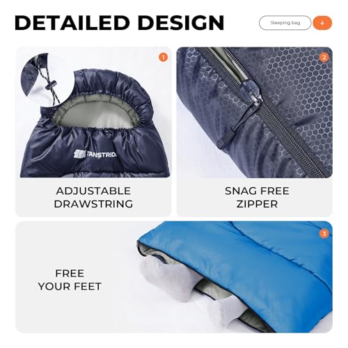 TANSTRIDER Sleeping Bags for Adults Warm Weather,Backpacking Compact Lightweight Camping Sleeping Bag with Compression Sac...
