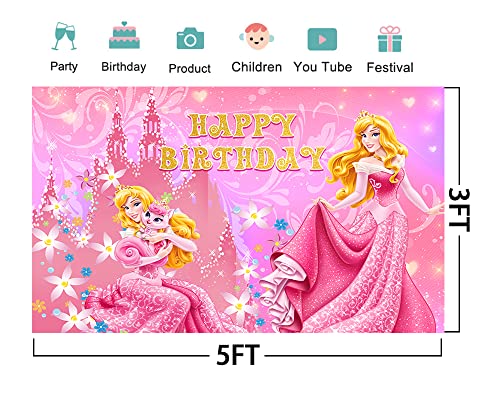 Princess Backdrop for Birthday Party Decorations, Princess Aurora Background for Baby Shower Party Cake Table Decorations ...