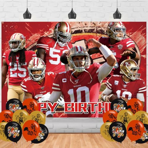 49 Football Birthday Party Supplies Backdrop 5x3 Football Star Happy Birthday Background Photography 49Team Party Decorati...