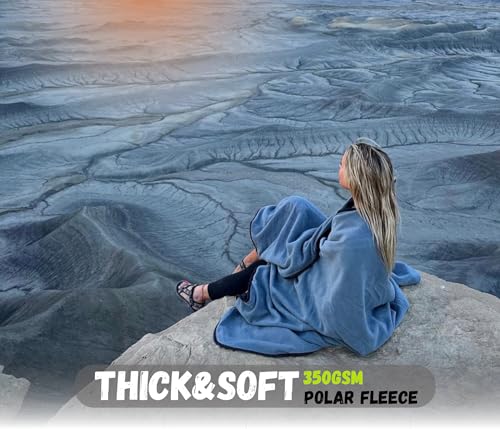 SUITEDNOMAD Large Waterproof Outdoor Stadium Blanket, Windproof and Warm Extra Thick Fleece or Quilted Sherpa, Great for C...
