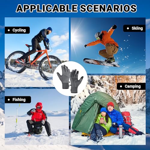 Touchscreen Thermal Gloves Insulated Outdoor Gloves for Men Women Sports Running Cycling Hiking Driving Skiing