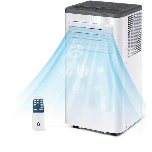8,000 BTU Portable Air Conditioner, Smart Control, Cools up to 420 Sq. Ft., with Dehumidifier & Fan mode, Easy- to-use Remote Control for Bedroom/Dorms/Indoor Rooms, White
