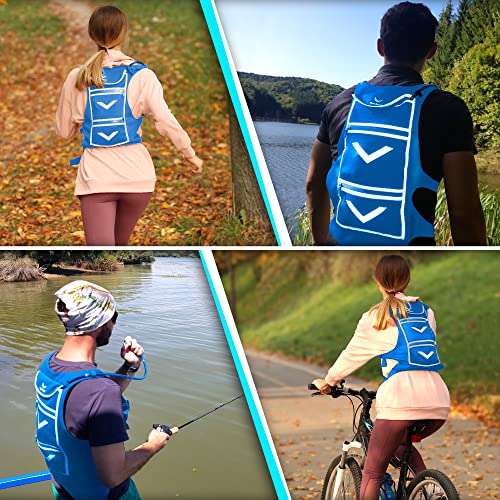 New Running Hydration Backpack Vest - w/50 oz Water Bladder Reservoir & Touchscreen Ready Phone Pocket - 360° Reflective &...