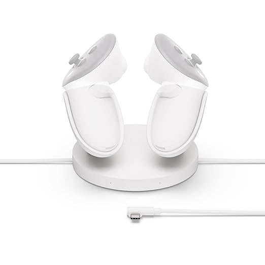 Meta Quest Compact Charging Dock — Works with Meta Quest 3/3S — Extended Headset Charging Cable — Wireless Charging for To...