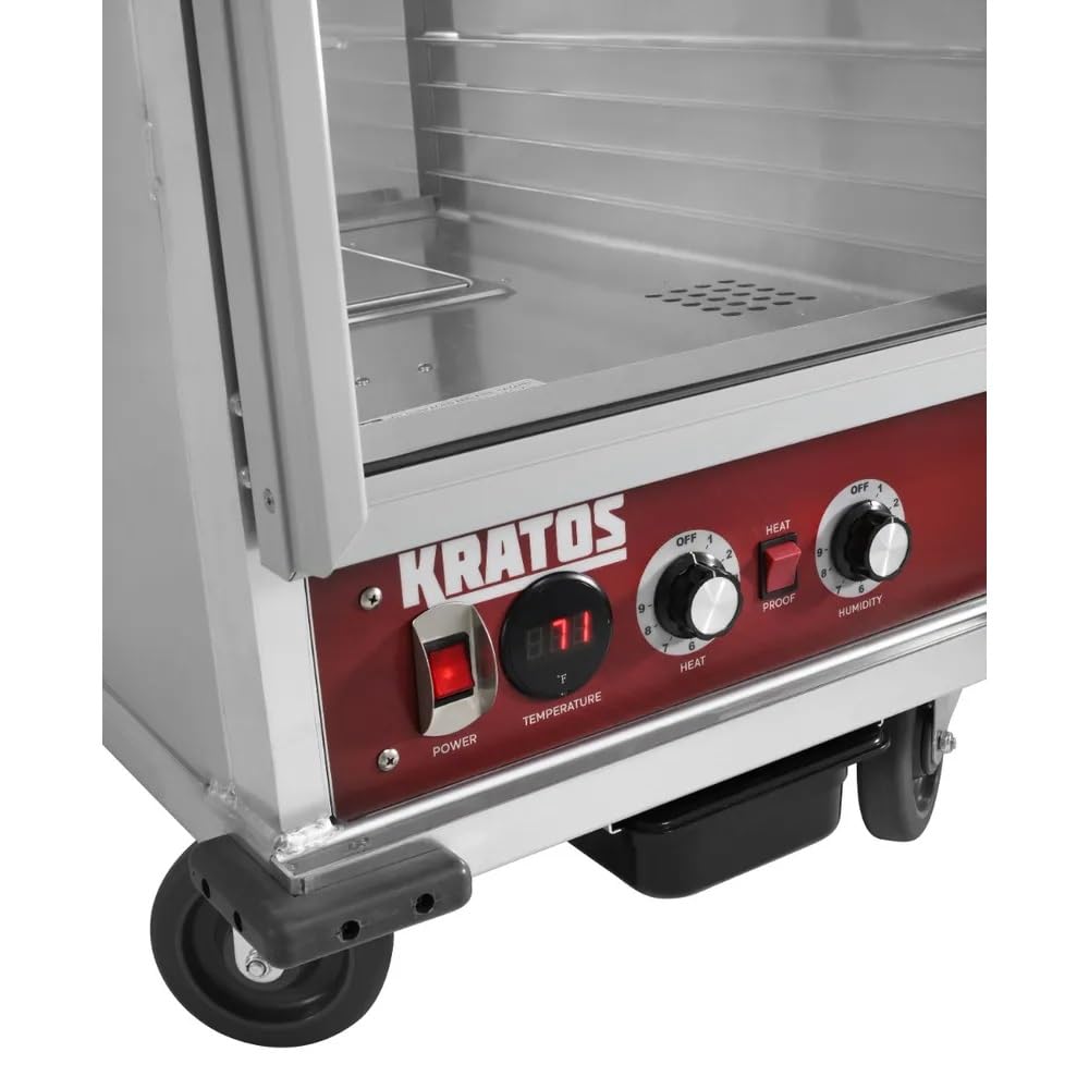 Kratos Full Size Commercial Insulated Holding and Proofing Cabinet | Holds 36 Full Size Sheet Pans | Mobile | Clear Door |120V, 1440W (28W-153)