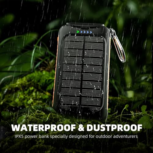 Solar Charger Power Bank 49800mAh - Portable Fast Charging Power Bank with Type-C & Dual USB Ports, Compatible with iPhon...