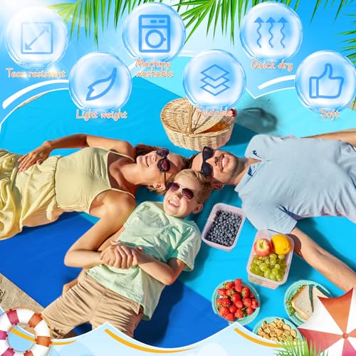 Drydiet Extra Large Beach Blanket Sandproof Waterproof 10 x 9 ft Beach Mat for 2-8 Adults Oversized Quick Drying Outdoor P...