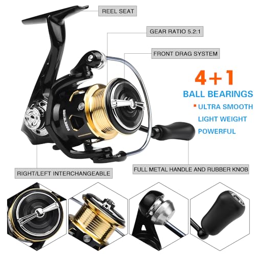 Fishing Rod and Reel Combo - Carbon Fiber Telescopic Fishing Pole with 2000 Spinning Reel Combos - Sea Saltwater Freshwate...